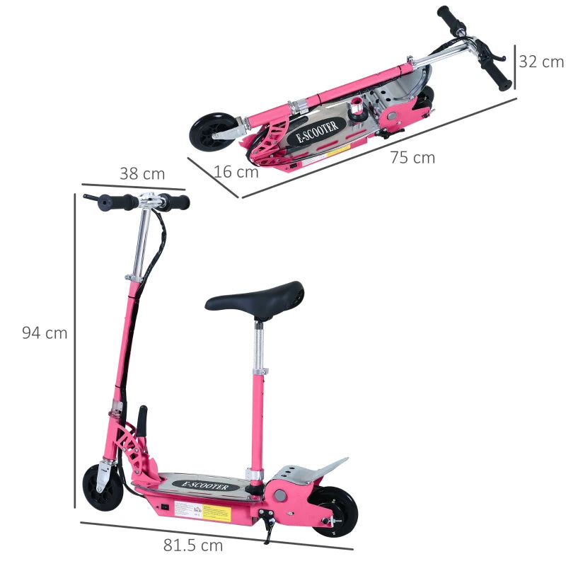 Foldable Pink Electric Scooter with Rechargeable Battery