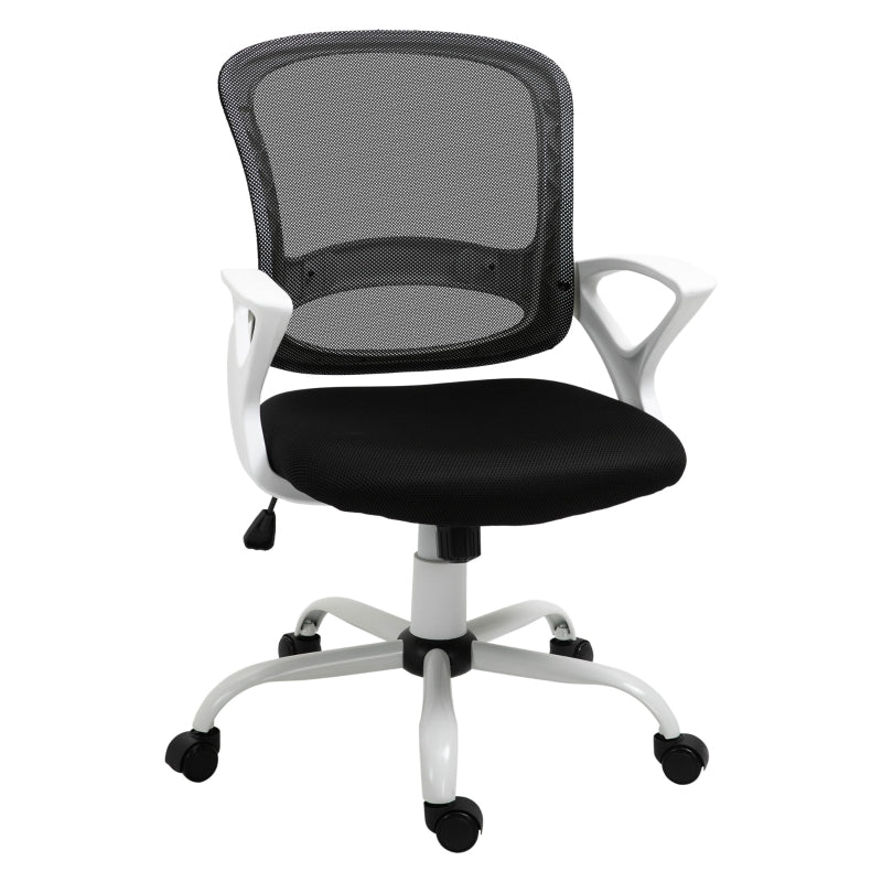 Black Mesh Office Chair with Lumbar Support & Adjustable Armrests