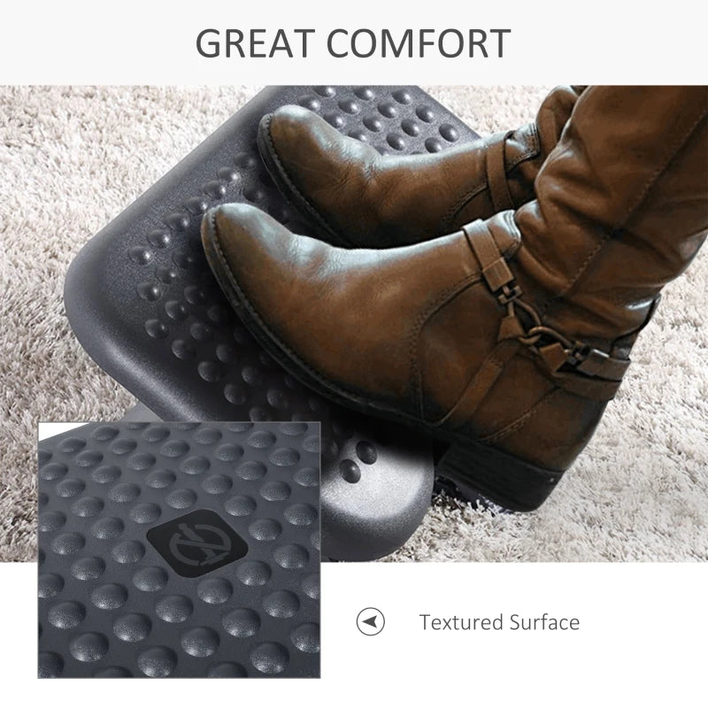 Adjustable Charcoal Grey Footrest for Home Office