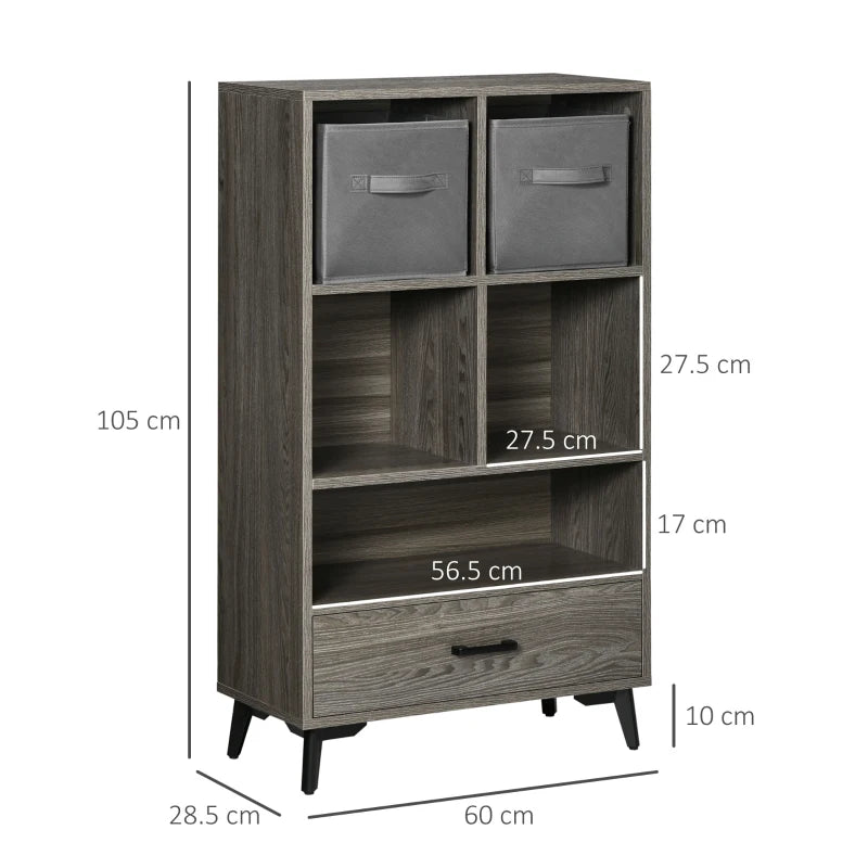 Grey Fabric Drawer Storage Cabinet for Home and Office