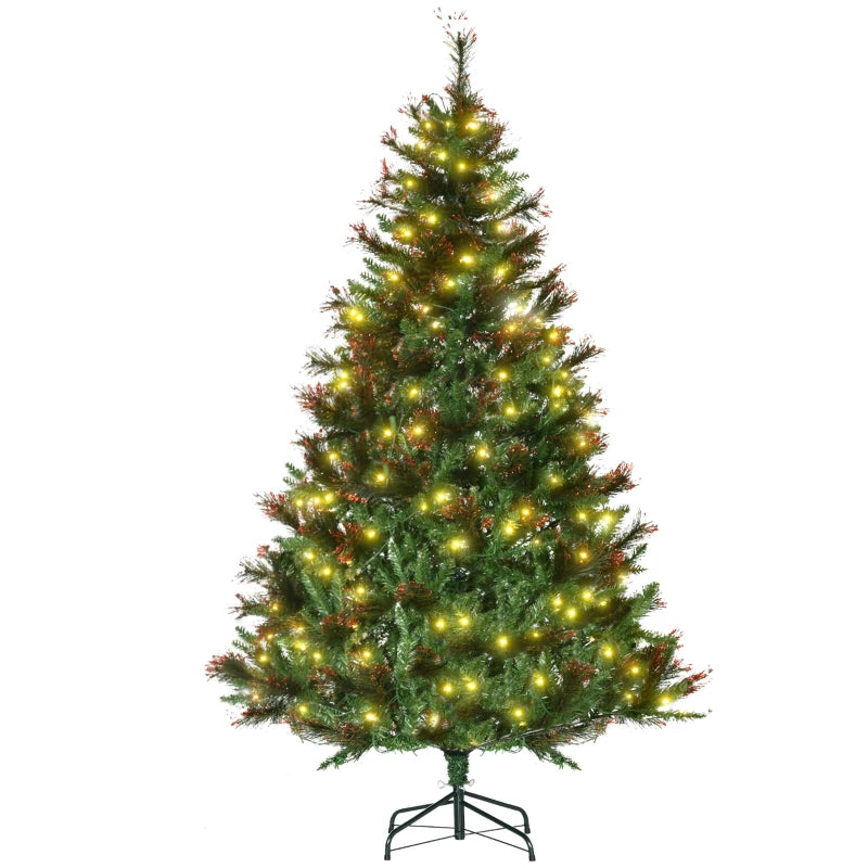 6ft Pre-Lit Artificial Spruce Christmas Tree - Warm White LED Lights