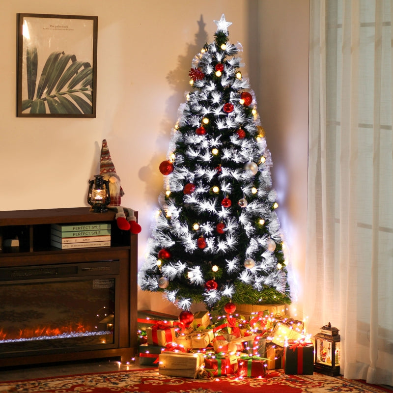 6ft White Pre-Lit Christmas Tree with 230 LEDs & Star Topper