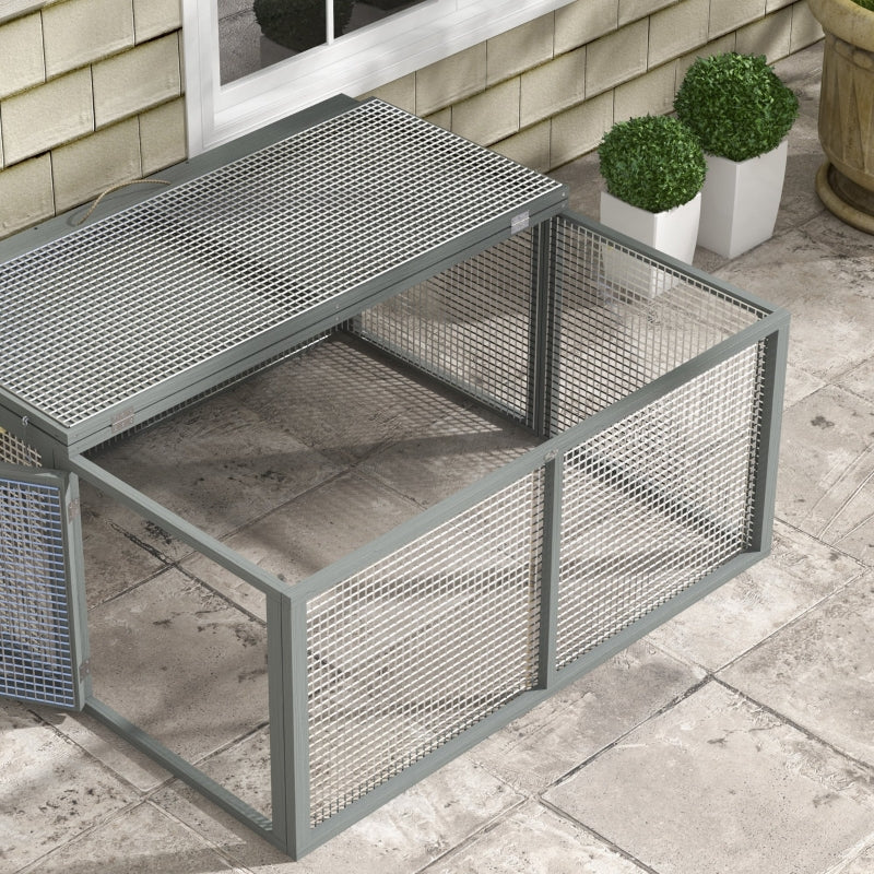 Grey Folding Rabbit Hutch