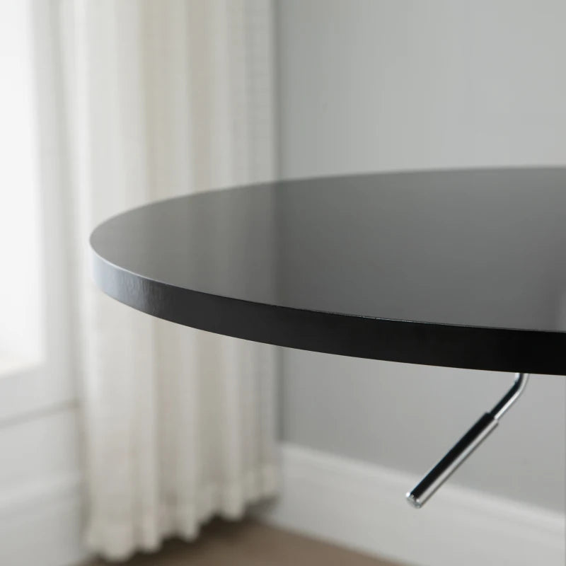 Black Round Height Adjustable Bar Table with Metal Base