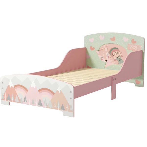 Kids Pink Toddler Bed Frame for Ages 3-6 Years