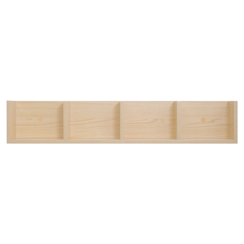 Wall Mount Media Storage Rack - Natural Wood Colour