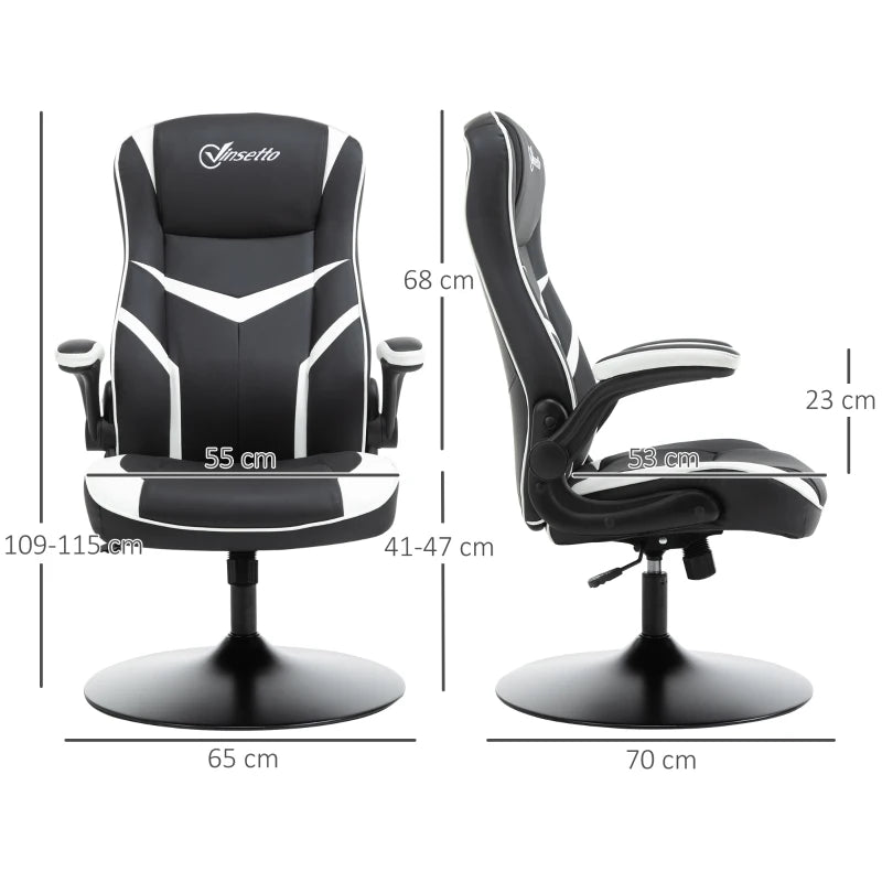 Black & White Ergonomic Gaming Chair with Adjustable Height