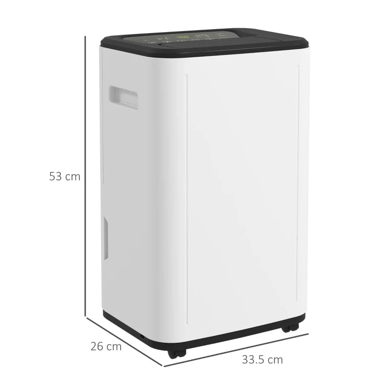 6000mL Portable Dehumidifier - 3 Modes, 24H Timer, 20L/Day - White