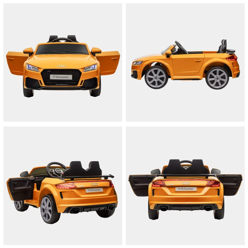 Yellow Audi TT RS Kids Ride-On Car 12V with Remote Control