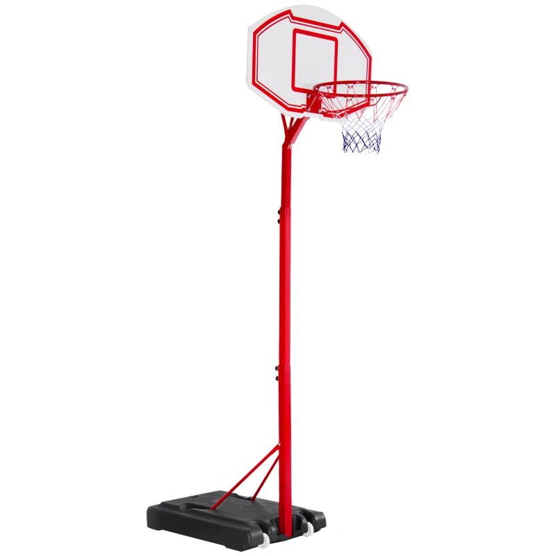 Adjustable Portable Basketball Hoop Set - Black, 2.1-2.6m Height, Wheels