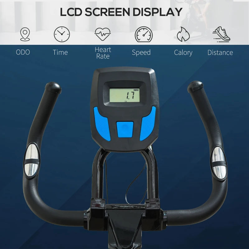 Black Indoor Cycling Exercise Bike with iPad Holder and LCD Monitor