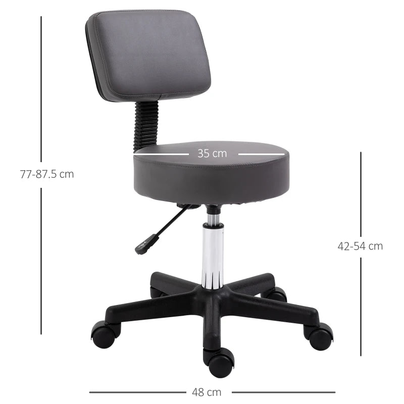 Grey Swivel Salon Chair with Adjustable Height and Wheels