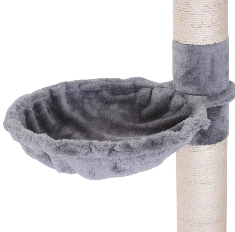 Grey 5-Tier Floor-to-Ceiling Cat Climbing Tree