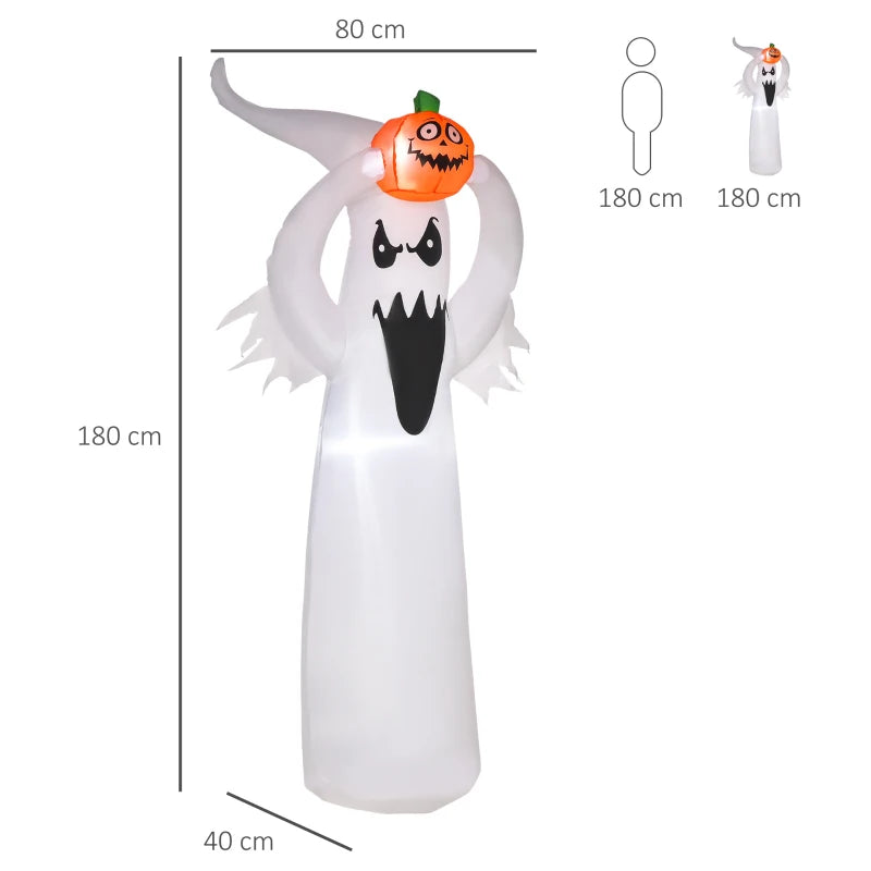 6FT LED Halloween Inflatable Ghost & Pumpkin Decoration - Outdoor Yard Decor