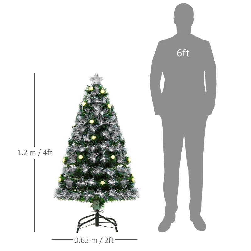 4ft White Pre-Lit Christmas Tree with 130 LEDs & Star Topper