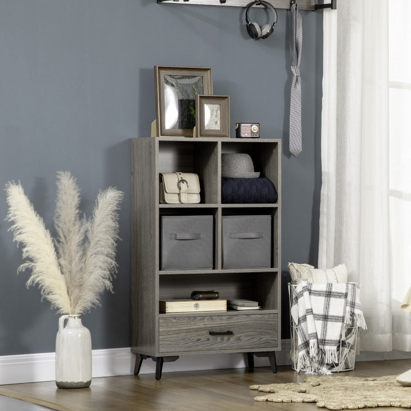 Grey Fabric Drawer Storage Cabinet for Home and Office