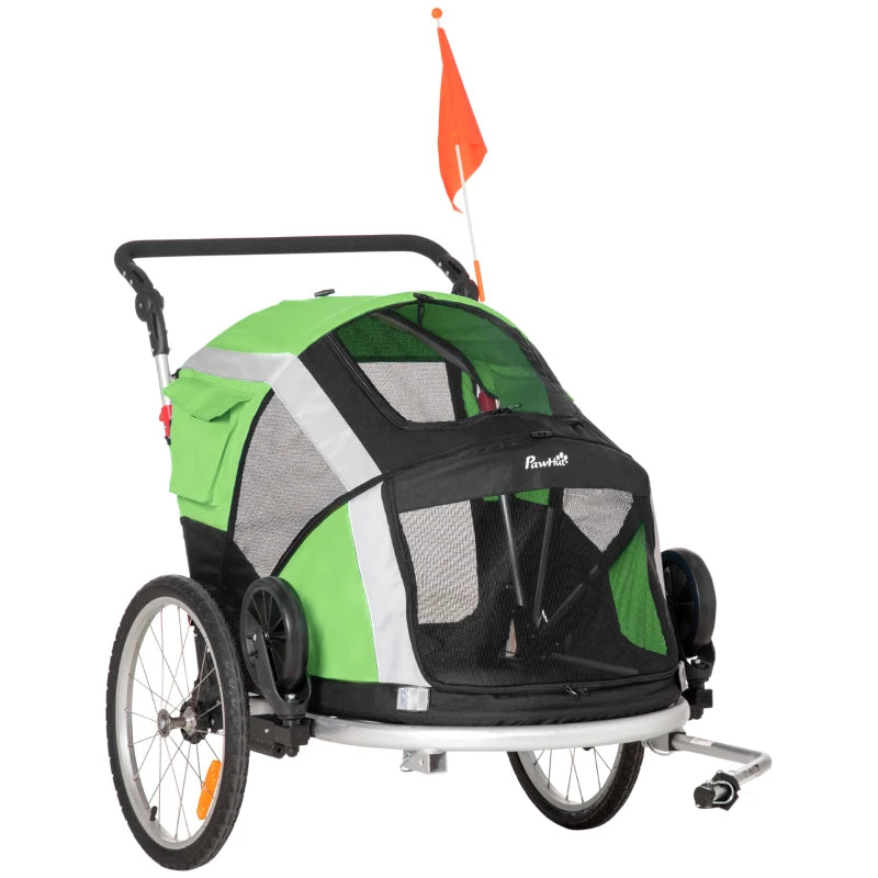 Green Dog Bike Trailer & Stroller for Large Dogs