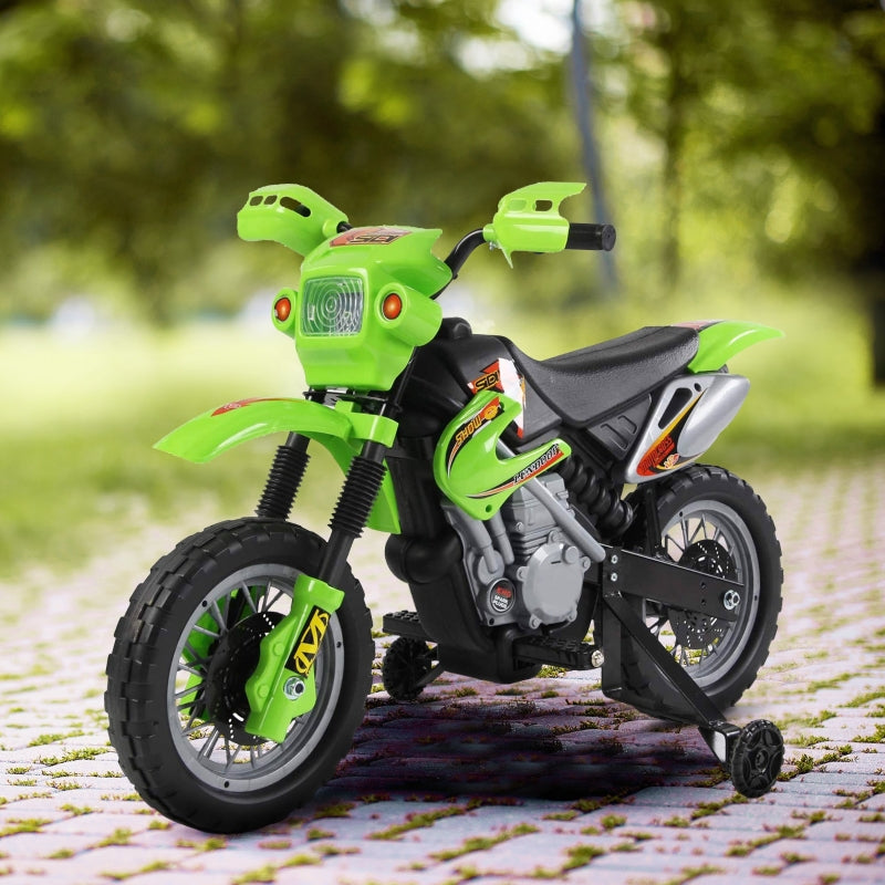 Green Kids Electric Motorbike Ride-On Toy (Ages 3-6)