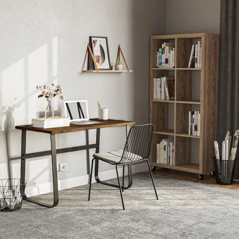 Rustic Brown Industrial Computer Desk, Small Home Office Workstation