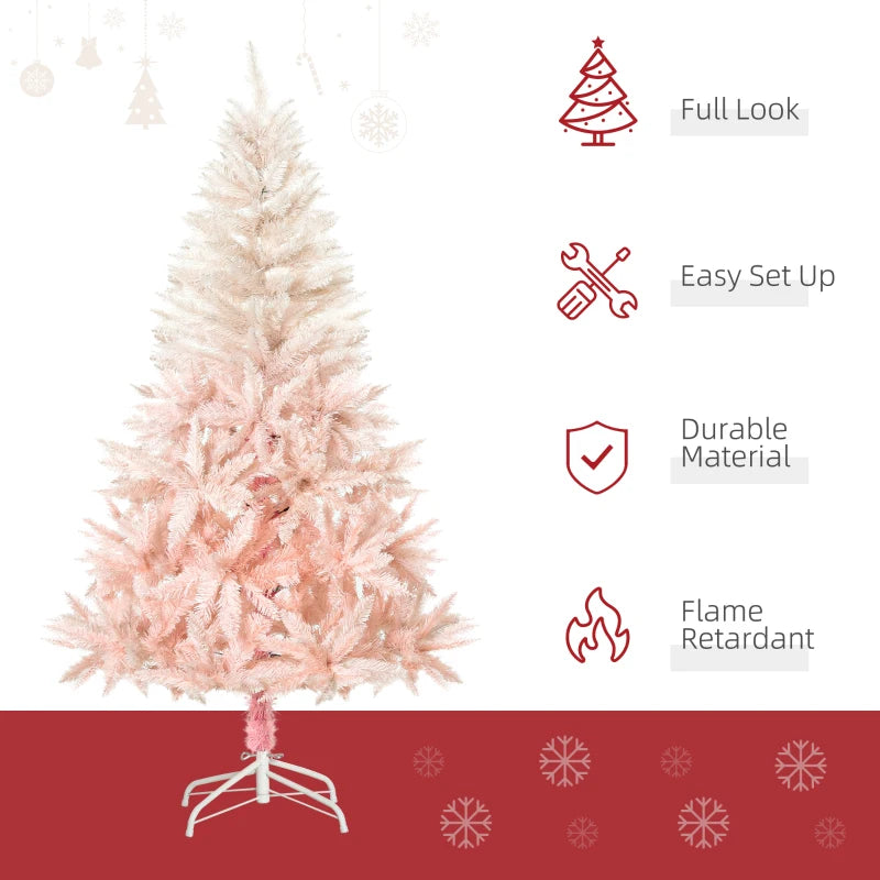 5FT Pink Artificial Christmas Tree with Metal Stand - Festive Holiday Home Decor