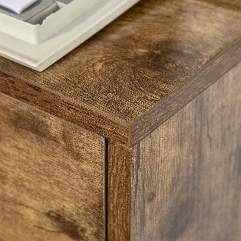 Rustic Brown 3-Drawer Under Desk File Cabinet Organizer