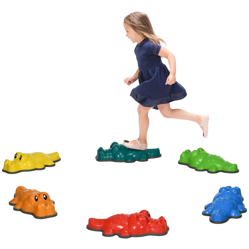 6PCs Crocodile Kids Stepping Stones Set - Sensory Toys with Anti-Slip Edge