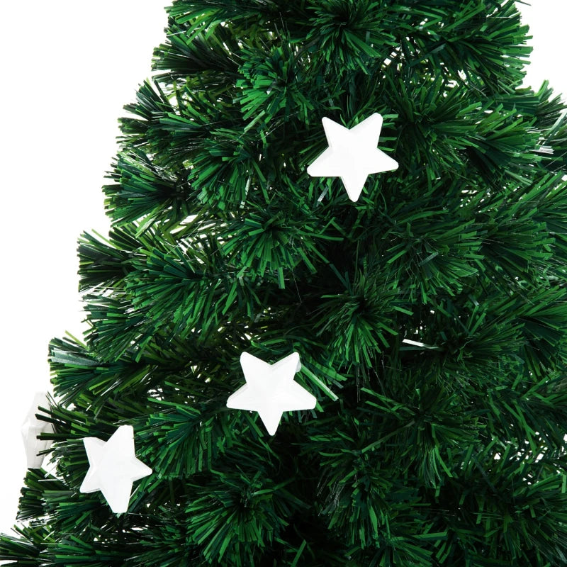 4FT Green Fibre Optic Christmas Tree with LED Star Lights