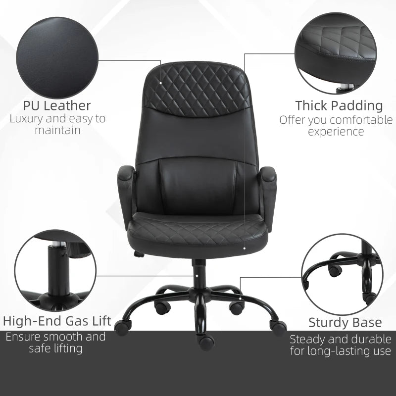 Black Massage Office Chair with Vibration and Lumbar Support