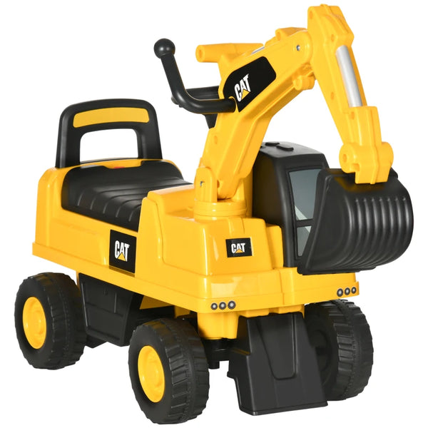 Yellow Kids Ride-On Digger Toy with Shovel & Horn for Ages 1-3