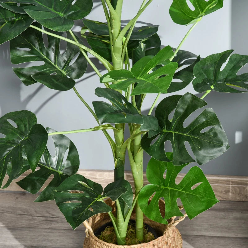 Green Artificial Monstera Tree with 21 Leaves - Indoor/Outdoor Decor