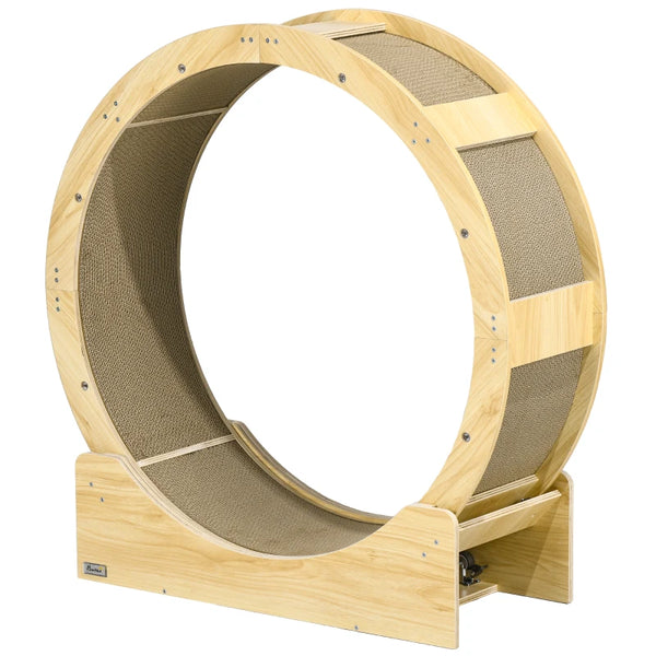 Oak Cat Exercise Wheel with Brake and Scratching Pads