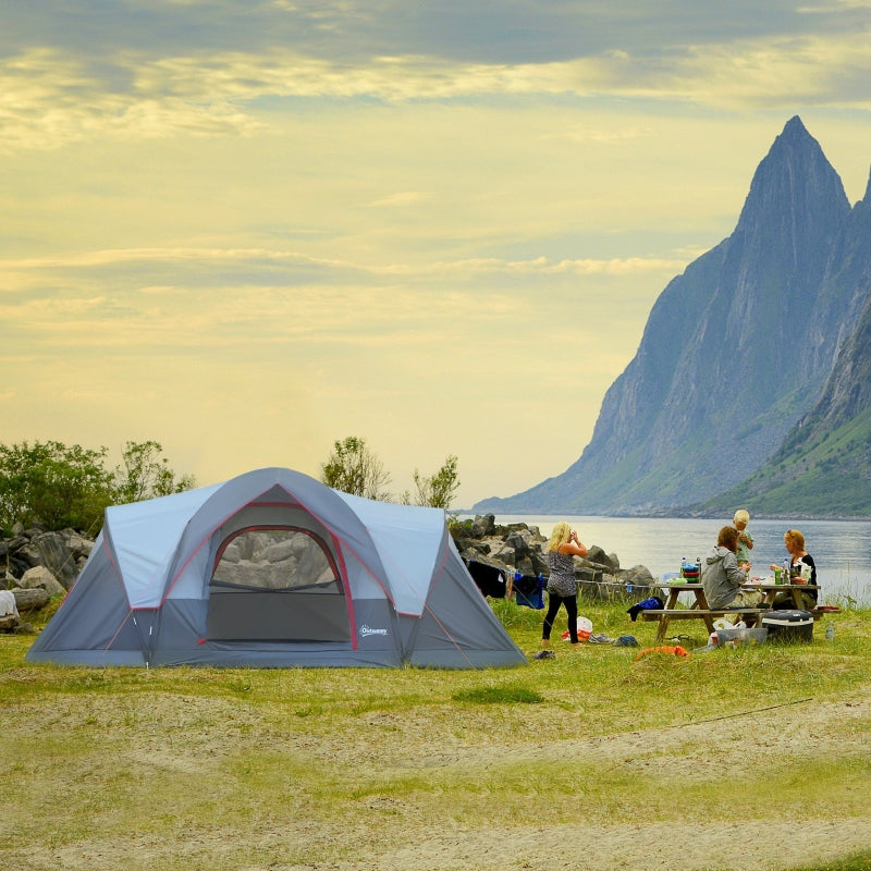 Blue Fibreglass Camping Tent for 5/6 People