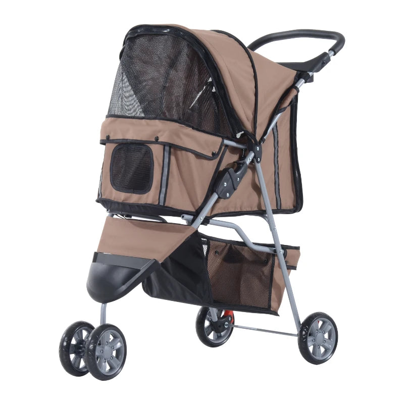 Pet Travel Stroller for Small Dogs - Coffee