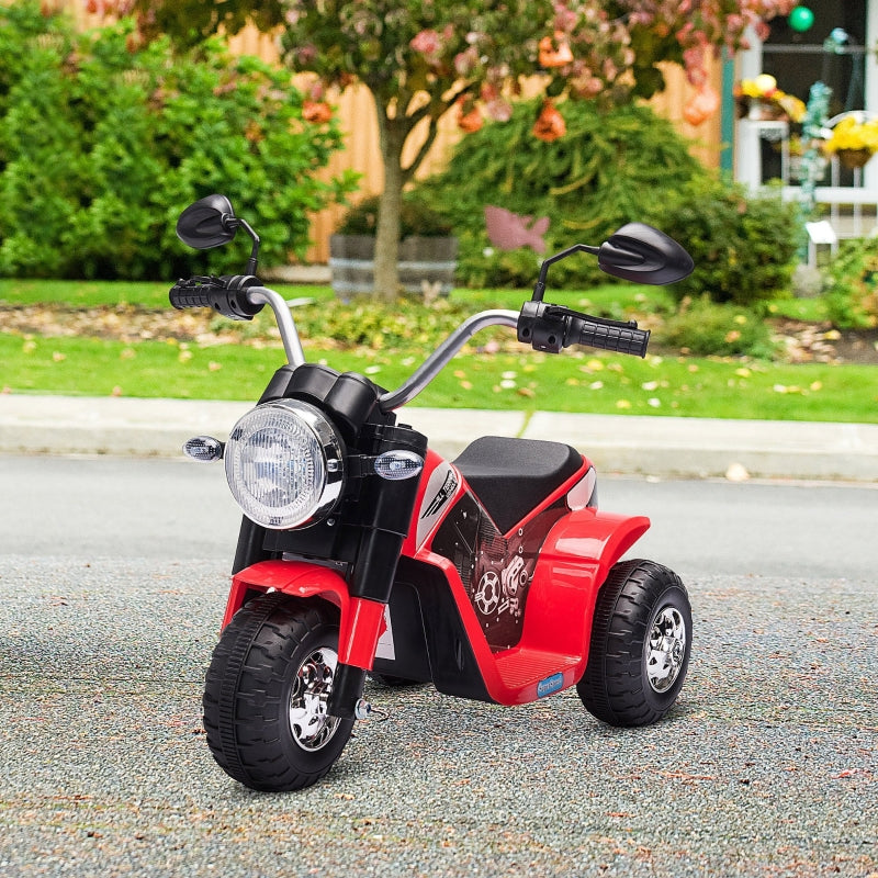 Red 3-Wheel Electric Kids Motorbike Toy with Horn & Headlights