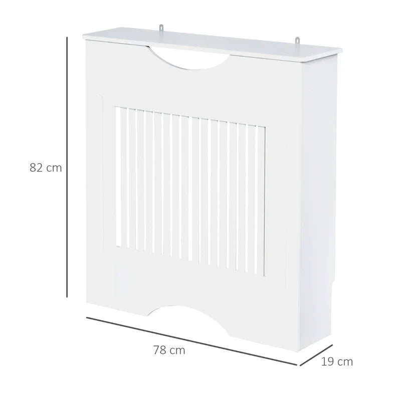 White Slatted Radiator Cover Cabinet 82H x 78W x 19D