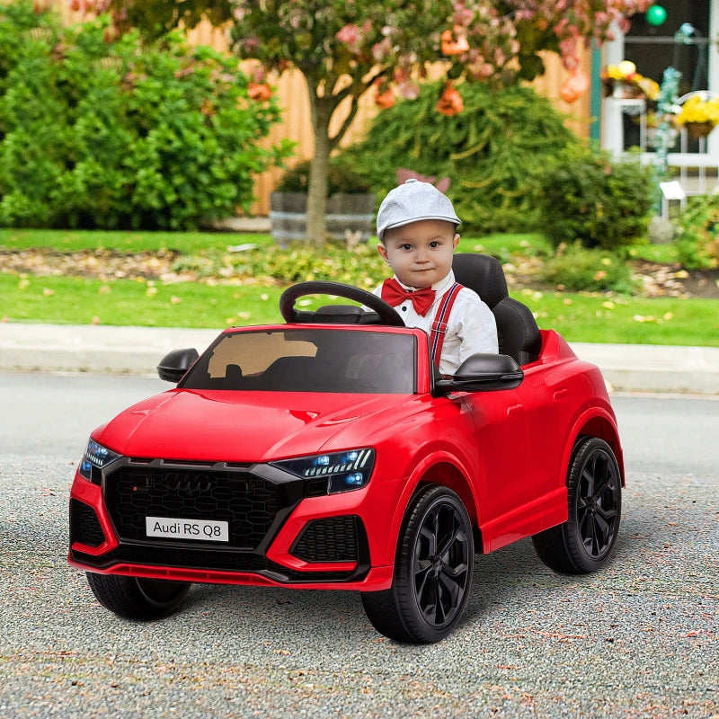 Red Audi RS Q8 6V Kids Electric Ride-On Car with Remote Control and Music