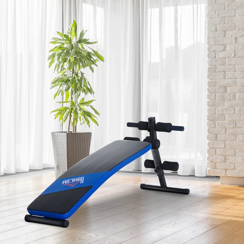 Steel Sit-Up Bench - Black/Blue