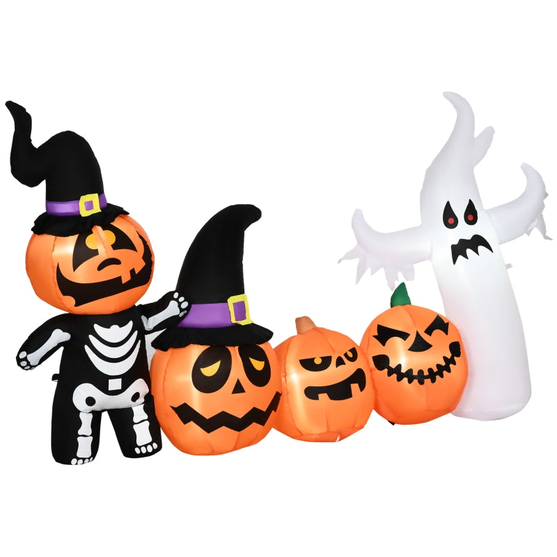 8.5ft Inflatable Halloween Ghosts & Pumpkins Display with LED Lights