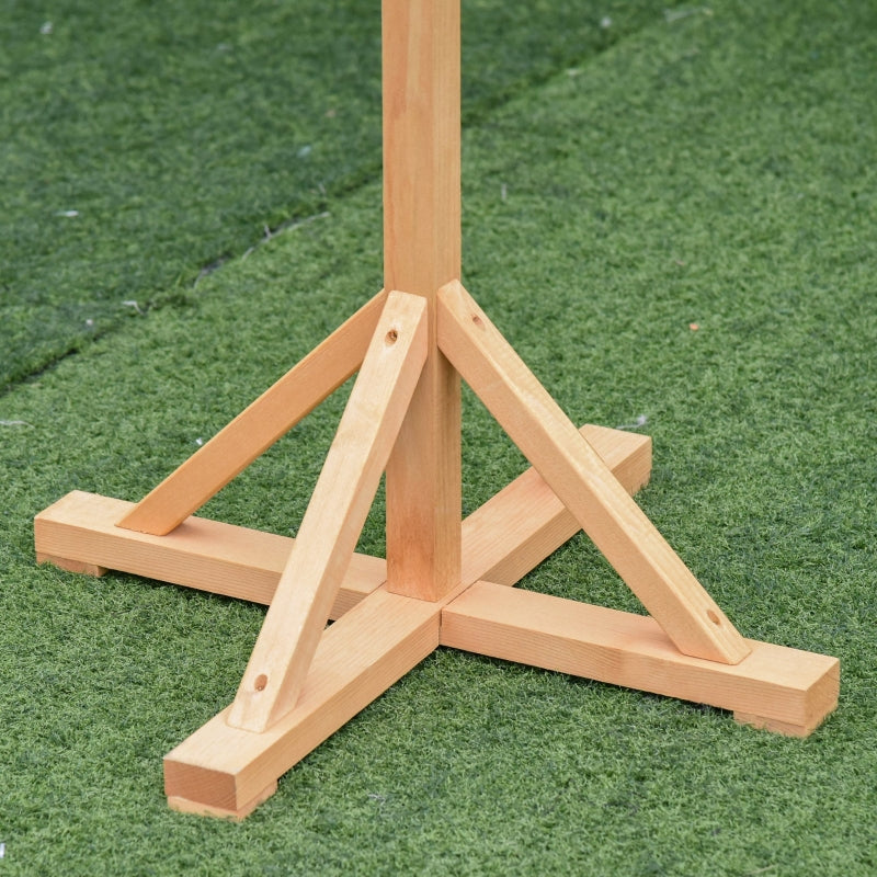 Wooden Bird Feeder Stand with Cross-shaped Support Feet - Weather Resistant