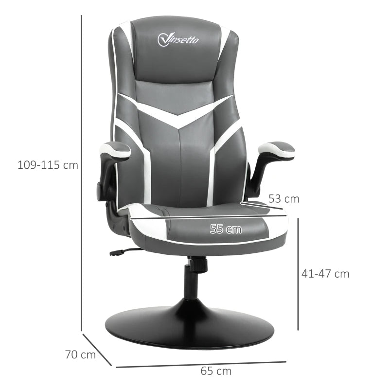 Grey Adjustable Swivel Video Game Chair