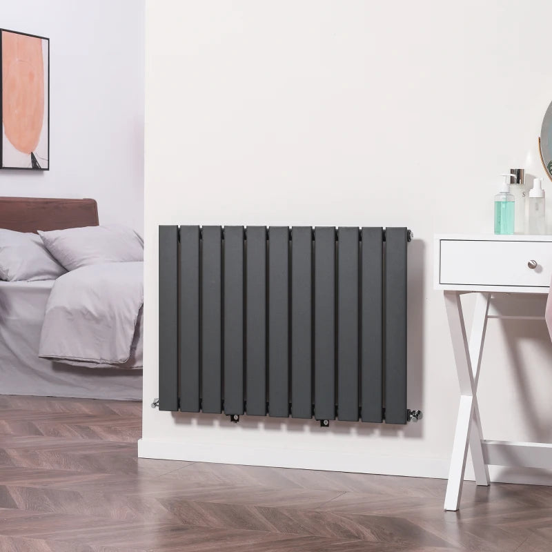 Grey Vertical Designer Radiator, 830 x 600 mm Water-filled Heater for Home