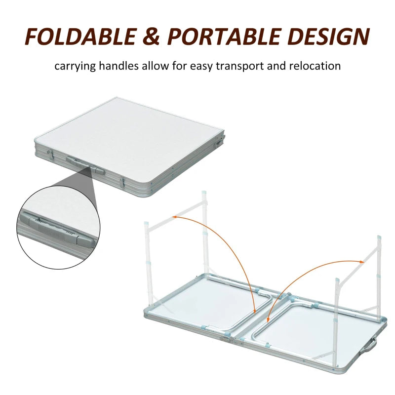 Compact Folding Aluminum Table - Silver