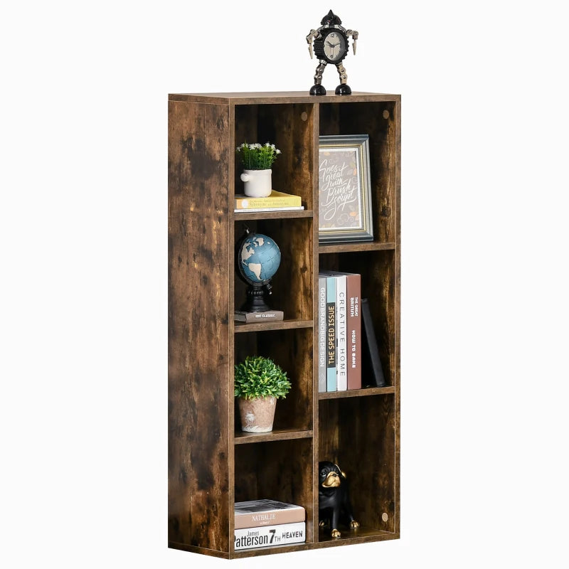 Rustic Brown Industrial Cube Bookshelf for Home Office