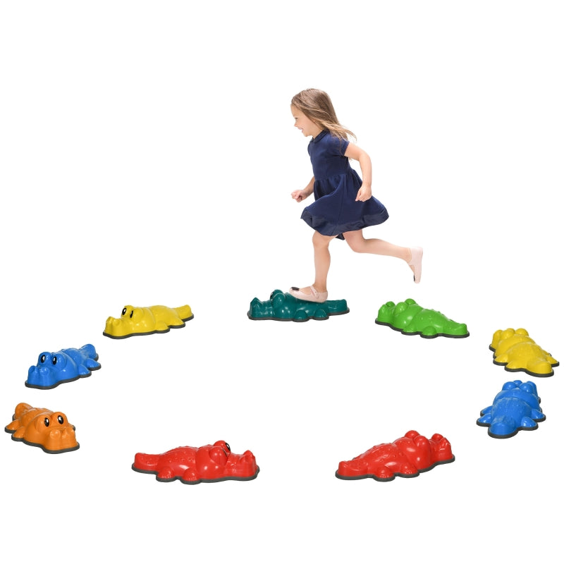 9PCs Crocodile Kids Stepping Stones Set - Anti-Slip Balance River Stones