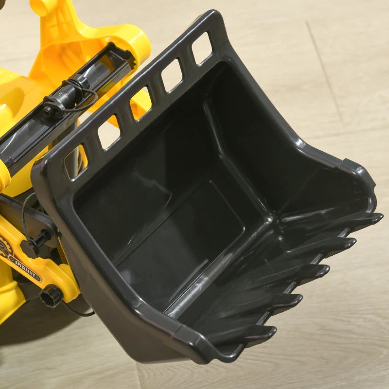 3-in-1 Yellow Ride-On Bulldozer Toy