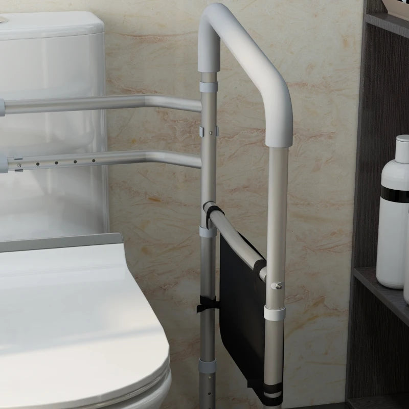 Adjustable Toilet Safety Frame with Arms, White, Elderly & Disabled Support