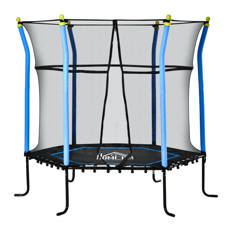 Blue Kids Trampoline with Enclosure Net - Indoor/Outdoor - Ages 3-10