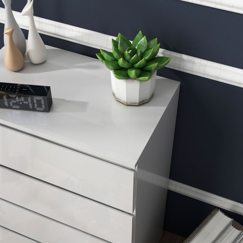 Modern White 5-Drawer Chest of Drawers for Bedroom Storage