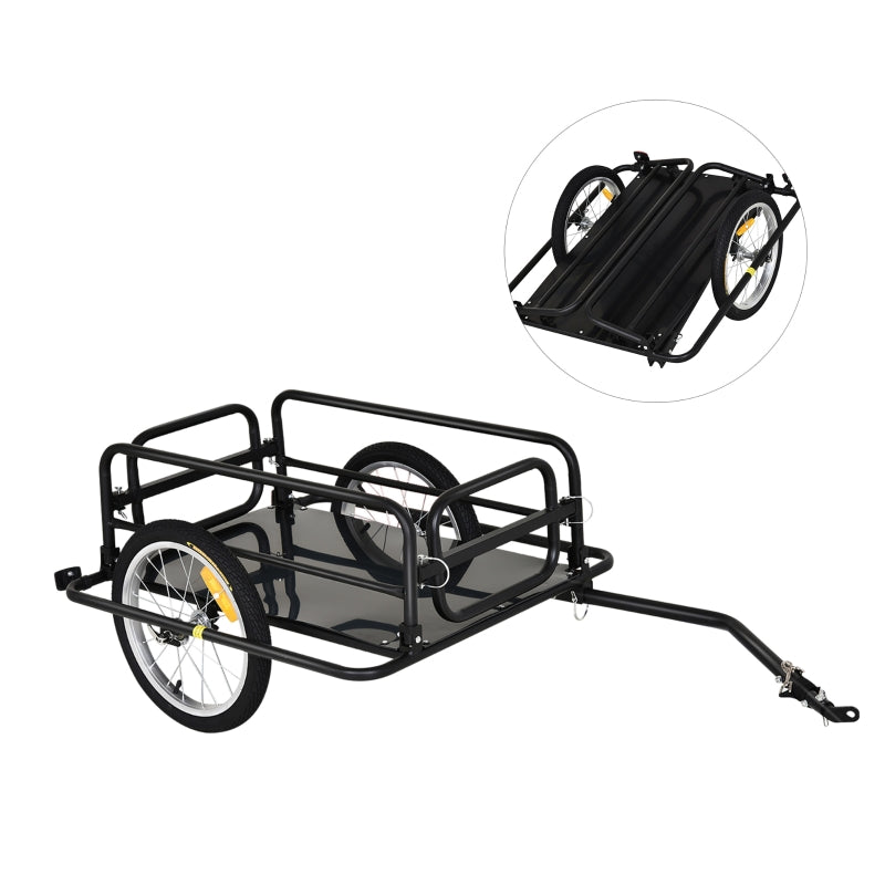 Black Steel Frame Bike Cargo Trailer with Hitch