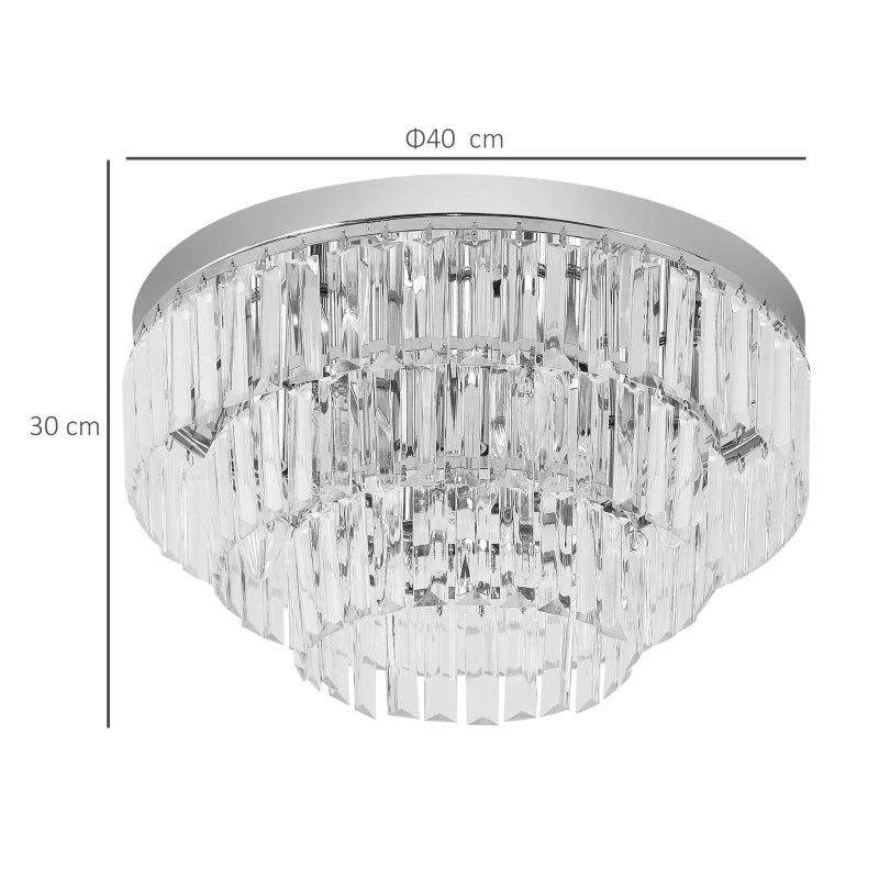 Modern 7-Light Crystal Ceiling Chandelier - Silver